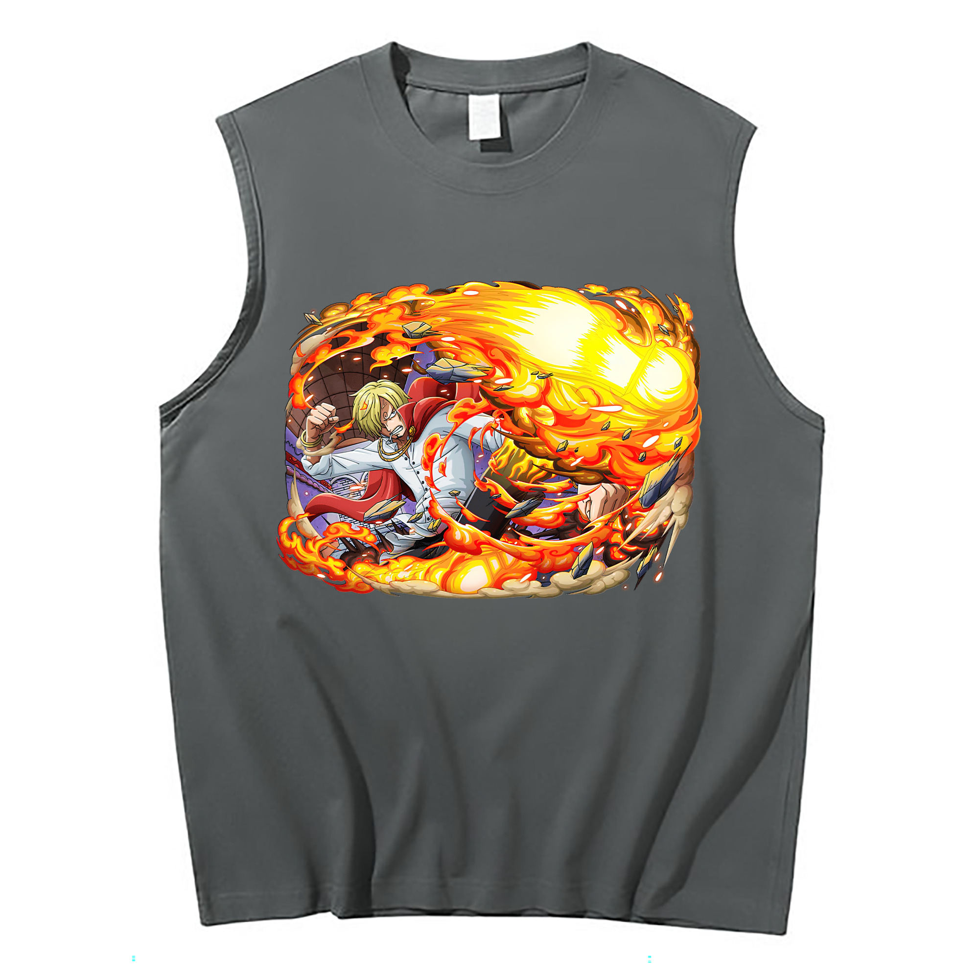 （画像用） ワンピース サンジ ONE PIECE Sanji コットン100％タンクトップ（フロントプリント）